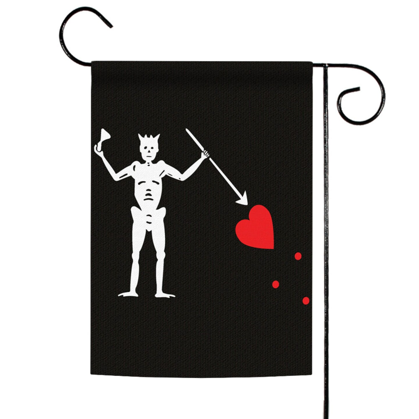 Toland Home Garden Black and White Blackbeard&#x27;s Jolly Roger Outdoor Garden Flag 18&#x22; x 12.5&#x22;