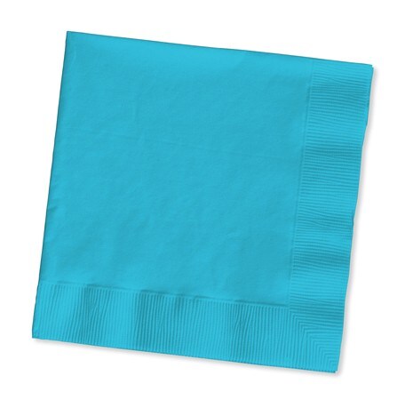 Party Central Club Pack of 500 Tropical Blue Solid 3-Ply Disposable Lunch Napkins 6.5&#x22;