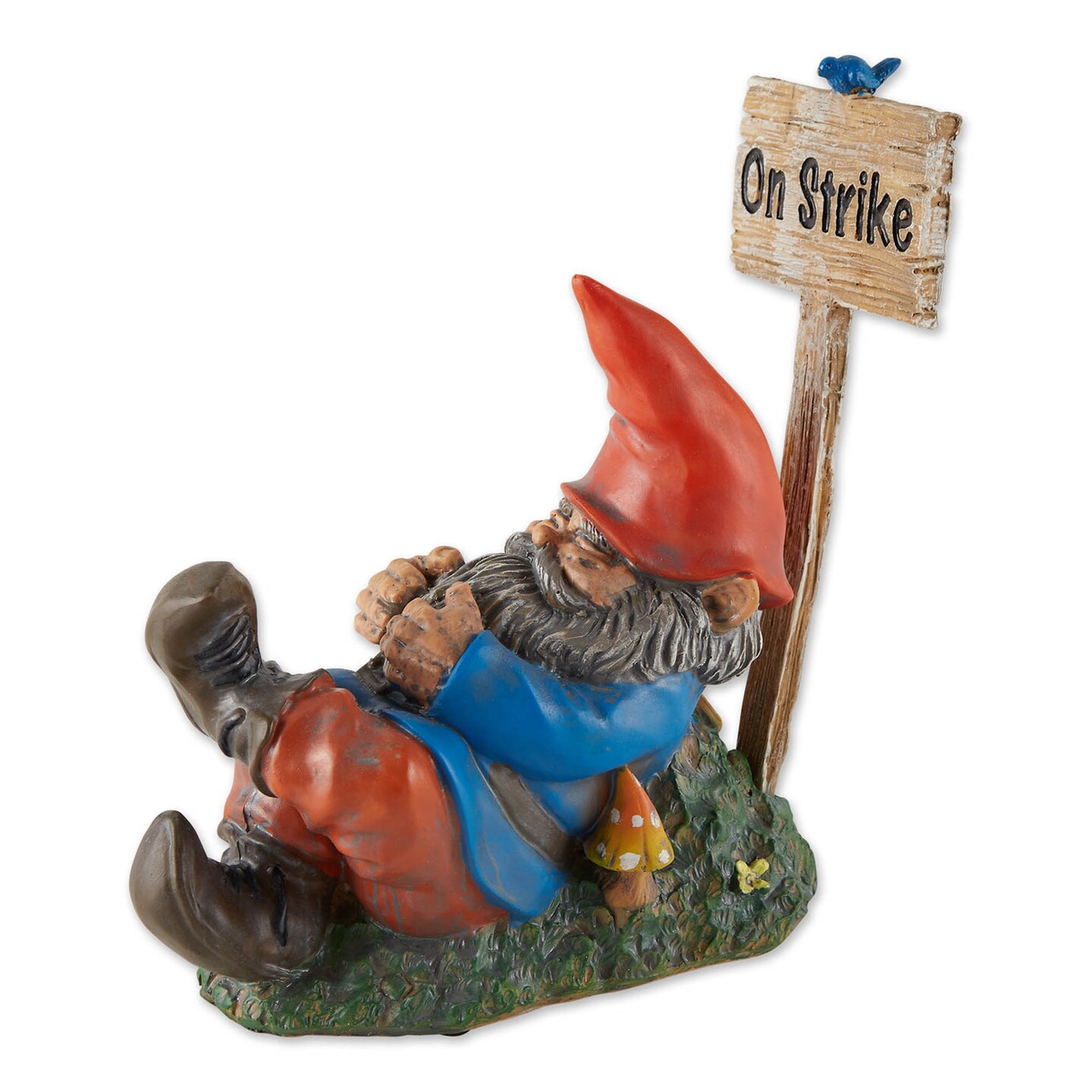Accent Plus Home Decorative Sleeping Gnome On Strike Garden Decor or Figurine