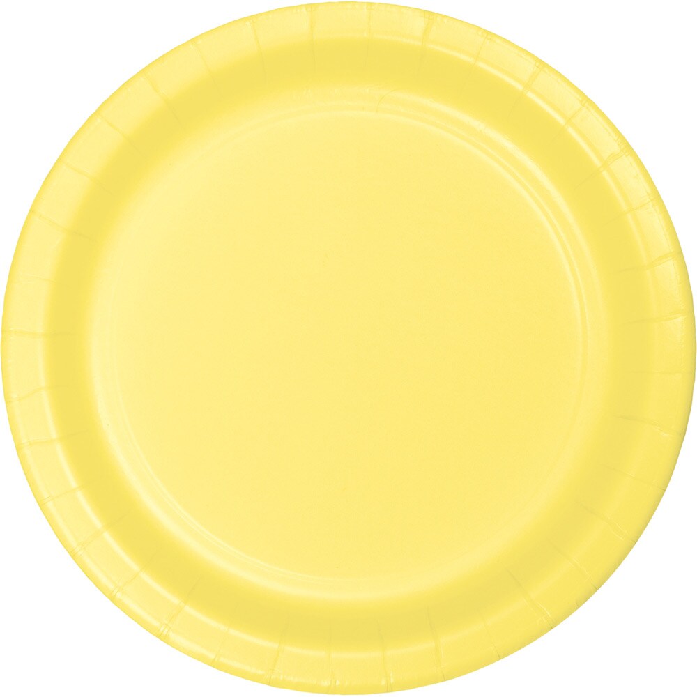 Party Central Disposable Round Luncheon Party Paper Plates - 7&#x22; - Mimosa Yellow - Club Pack of 240