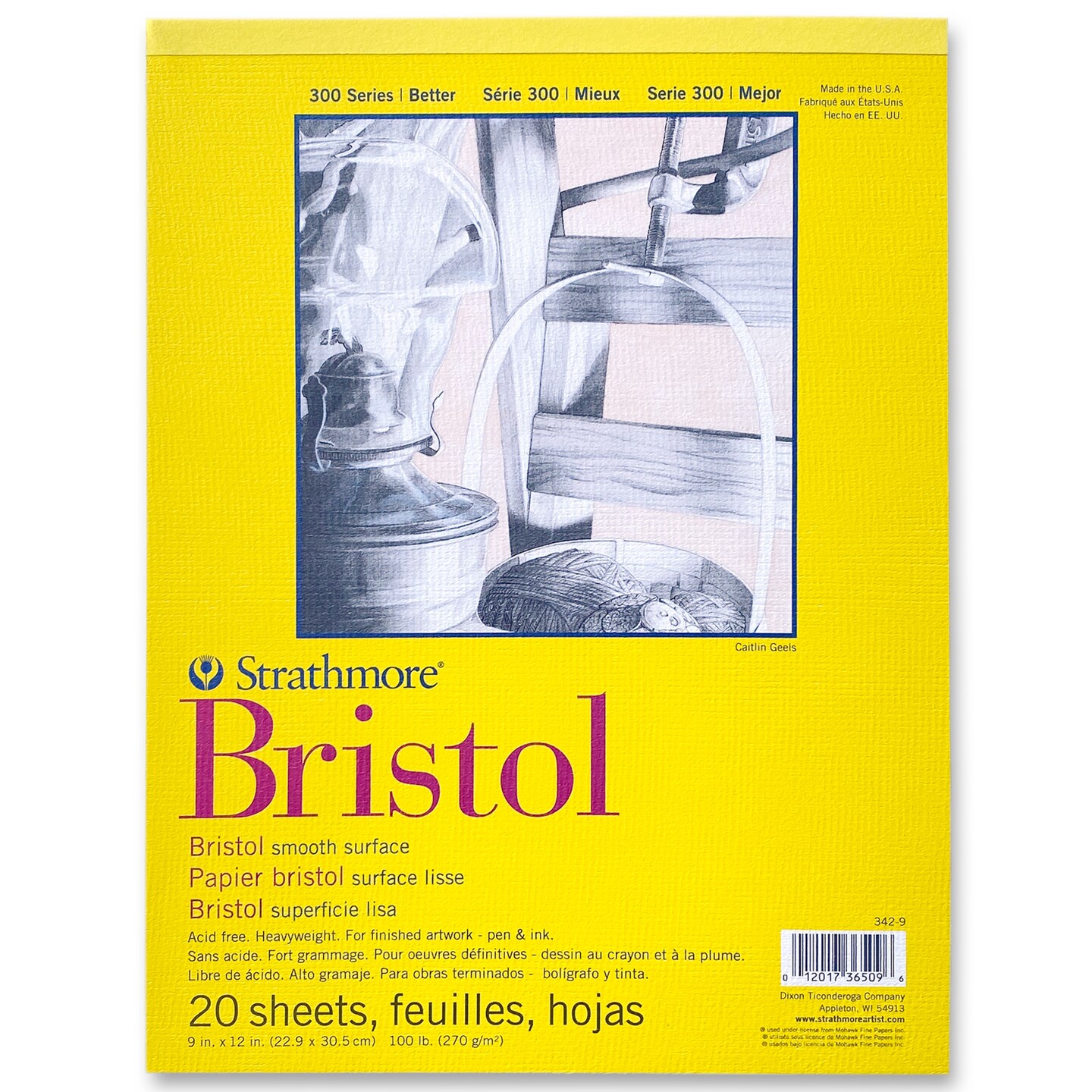 Strathmore - Bristol Paper Pad - Series 300 - Smooth - 9&#x22; x 12&#x22; - 20 Shts./Pad