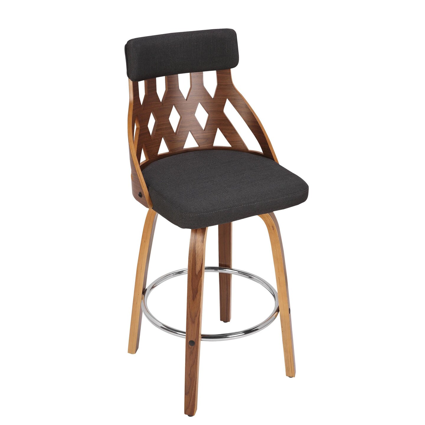 York Mid-Century Modern 26&#x22; Counter Stool in Walnut