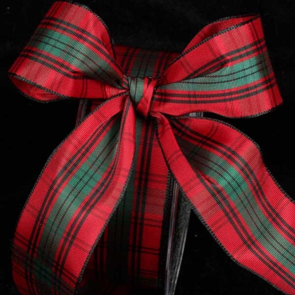 The Ribbon People Red and Black French Plaid Wired Craft Ribbon 1.5&#x22; x 27 Yards