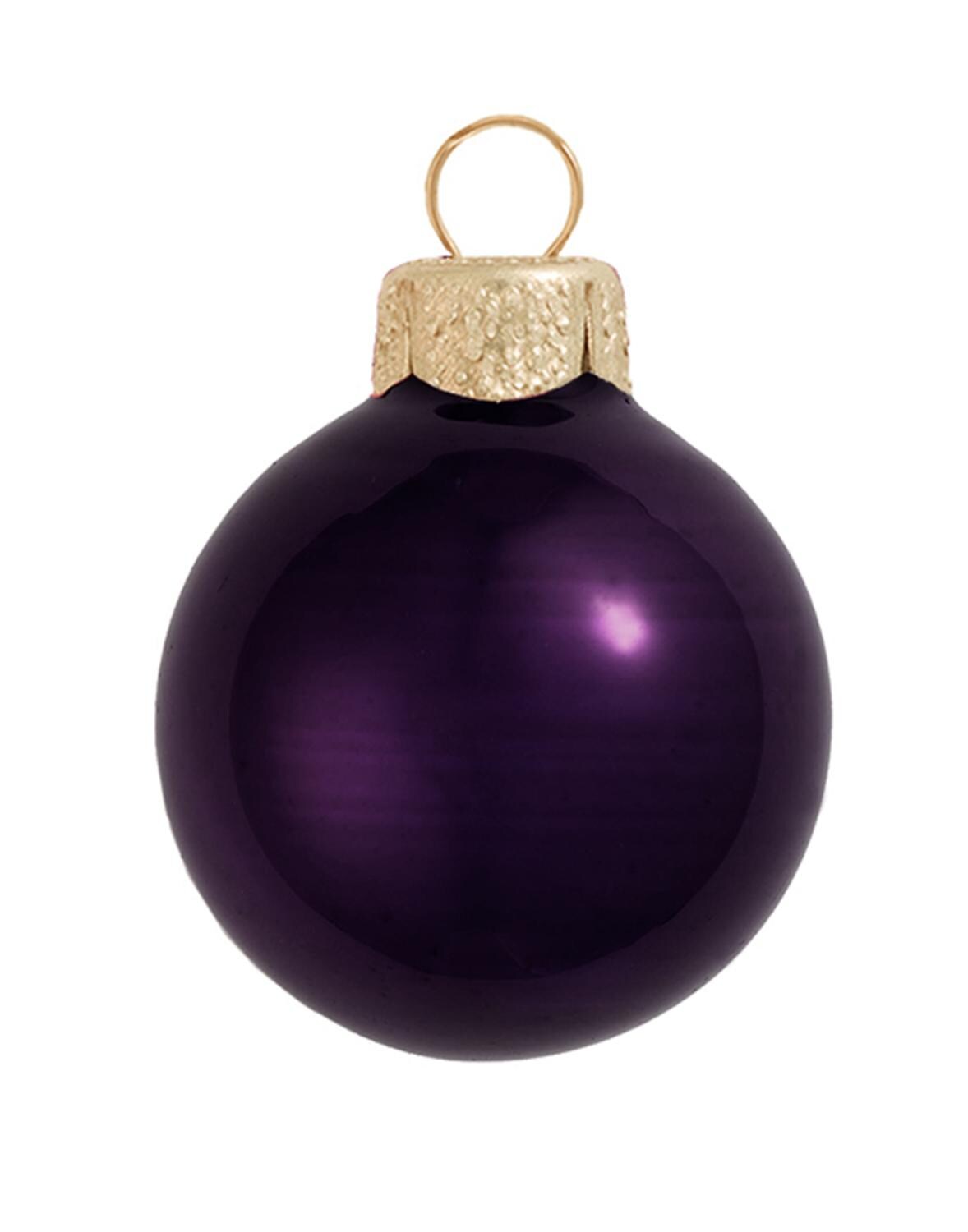 Whitehurst Petite Pearl Finish Glass Christmas Ball Ornaments - 1.25" (30mm) - Purple - 40ct