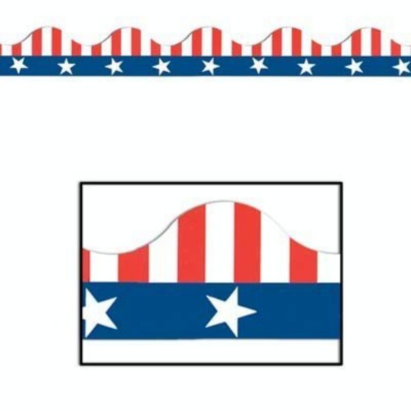 Beistle 144 Red, White and Blue Stars & Stripes Bulletin Board Border Trim Signs 3.75'