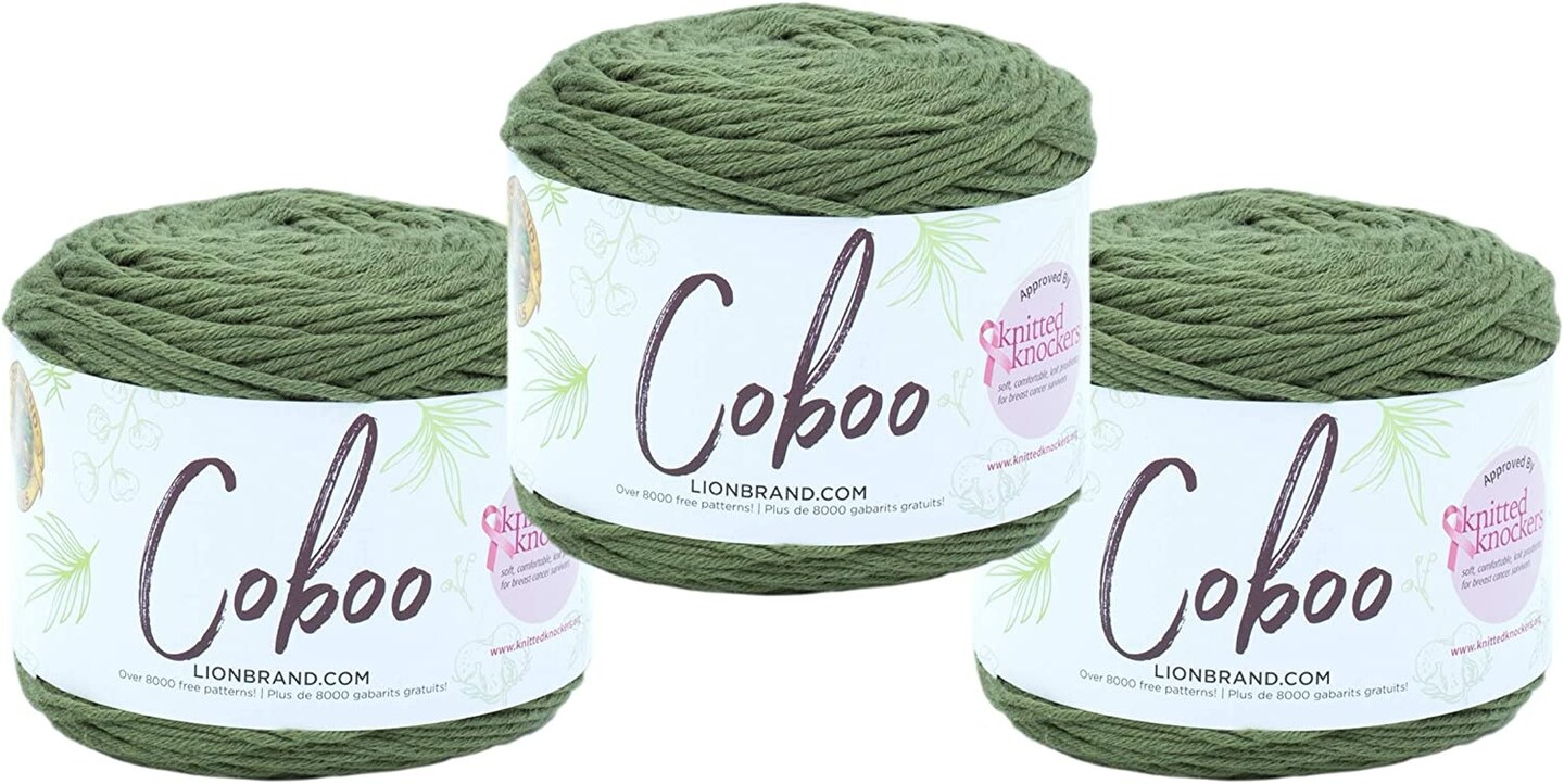 (Pack of 3) Lion Brand Coboo Yarn-Olive