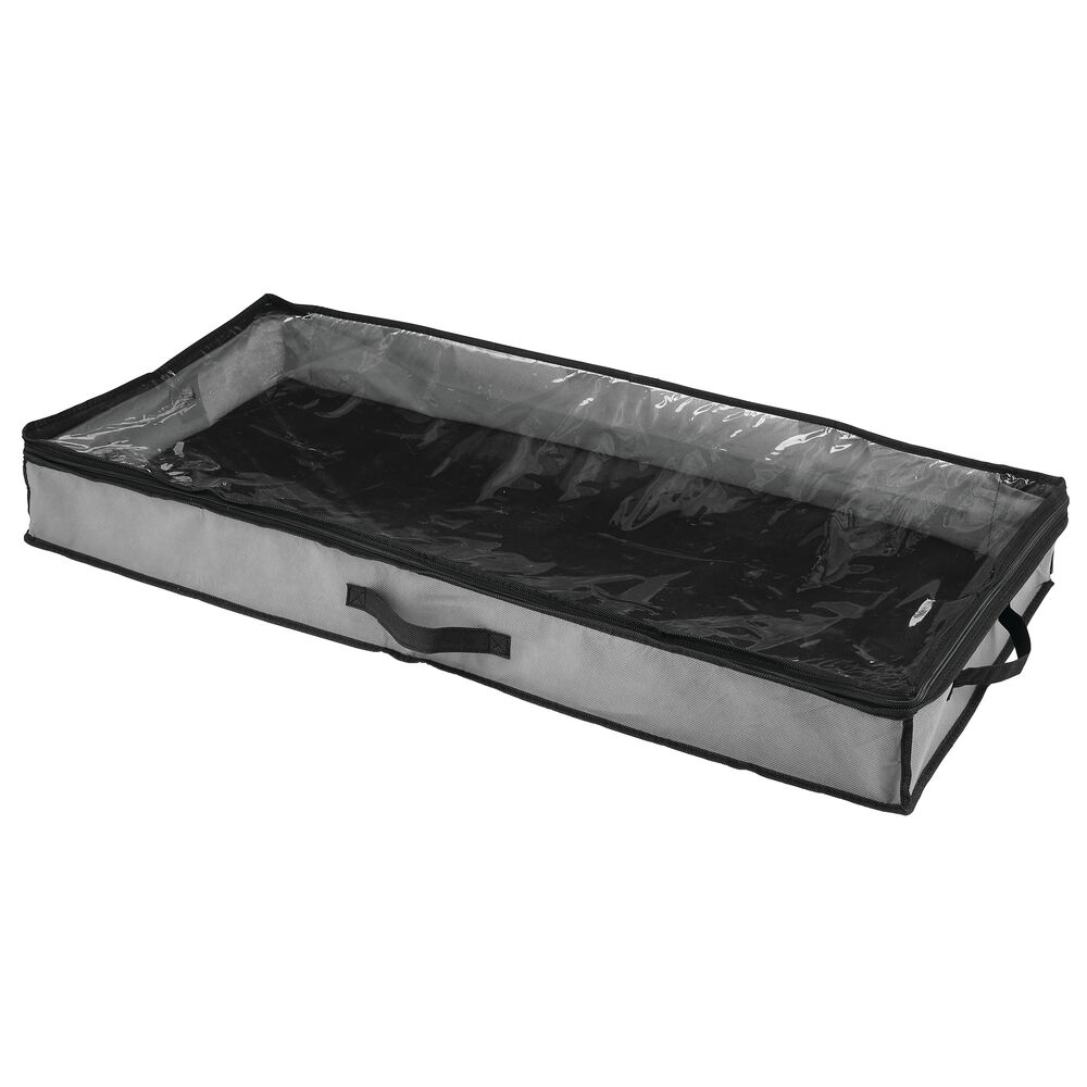 mDesign Fabric Under Bed Boot Storage Organizer Bag, Zippered