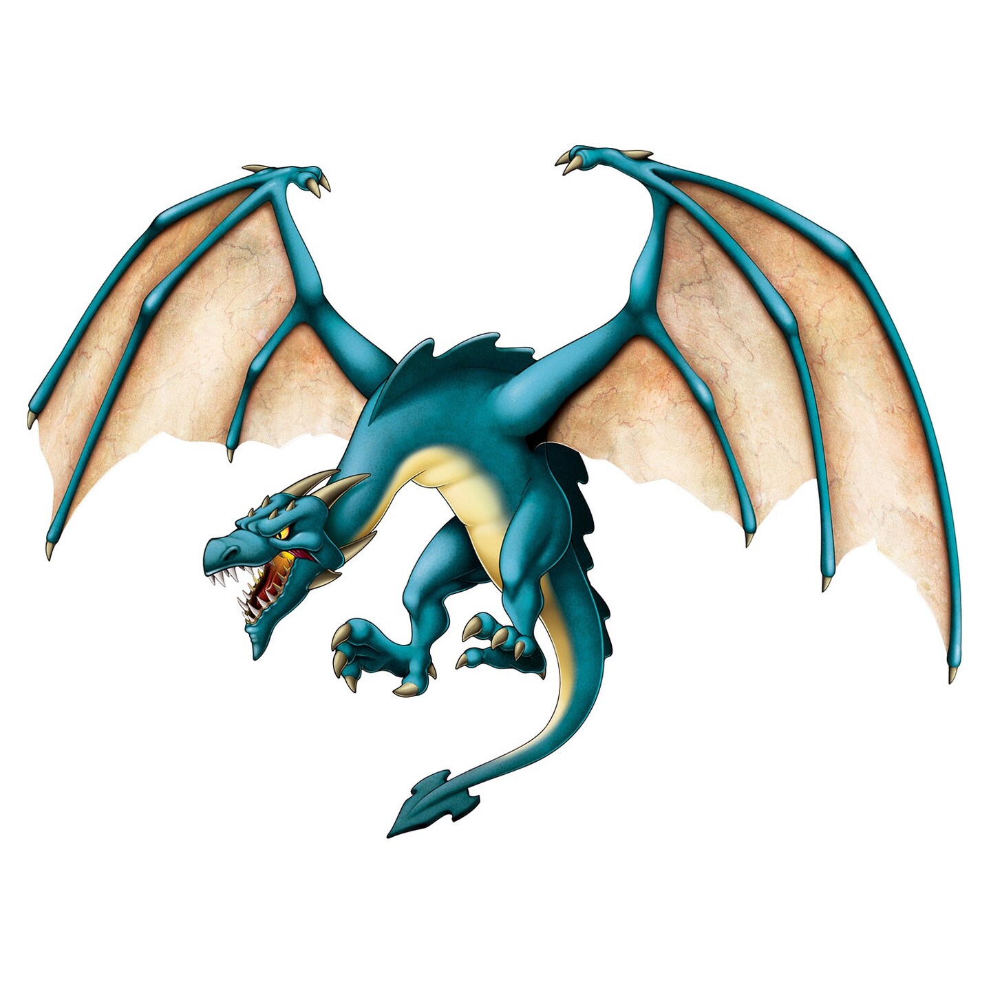 Party Central Club Pack of 12 Blue and Yellow Jointed Dragon Cutouts 4&#x27;