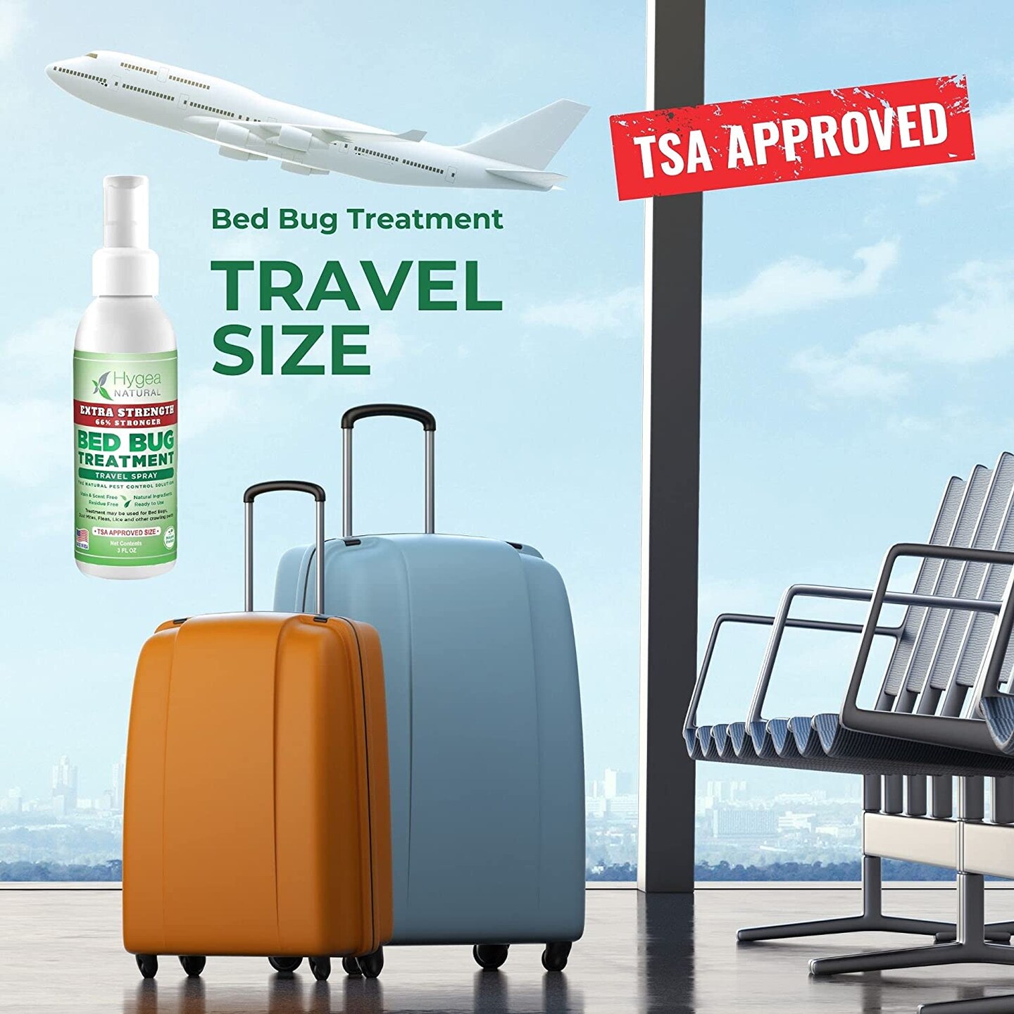 Hygea Bed Bug Extra Strength Treatment Travel Spray 3 oz