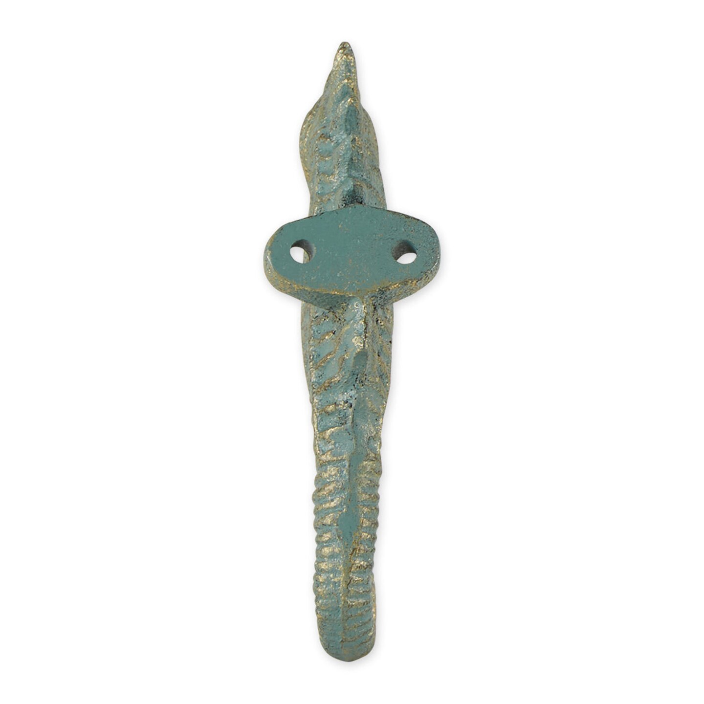 Accent Plus Home Decorative Cast Iron Aquamarine Seahorse Wall Hooks - Set of 2