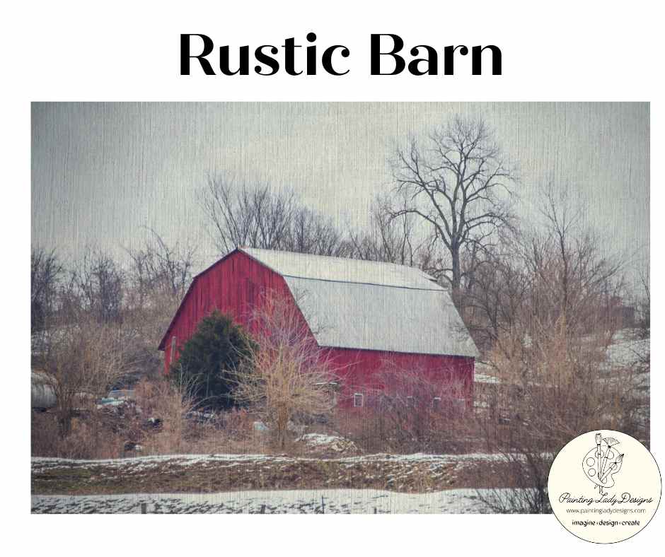 Rustic Barn -  Winter  Decoupage and Mixed Media Papers (Crafting size - 12x18 inches)