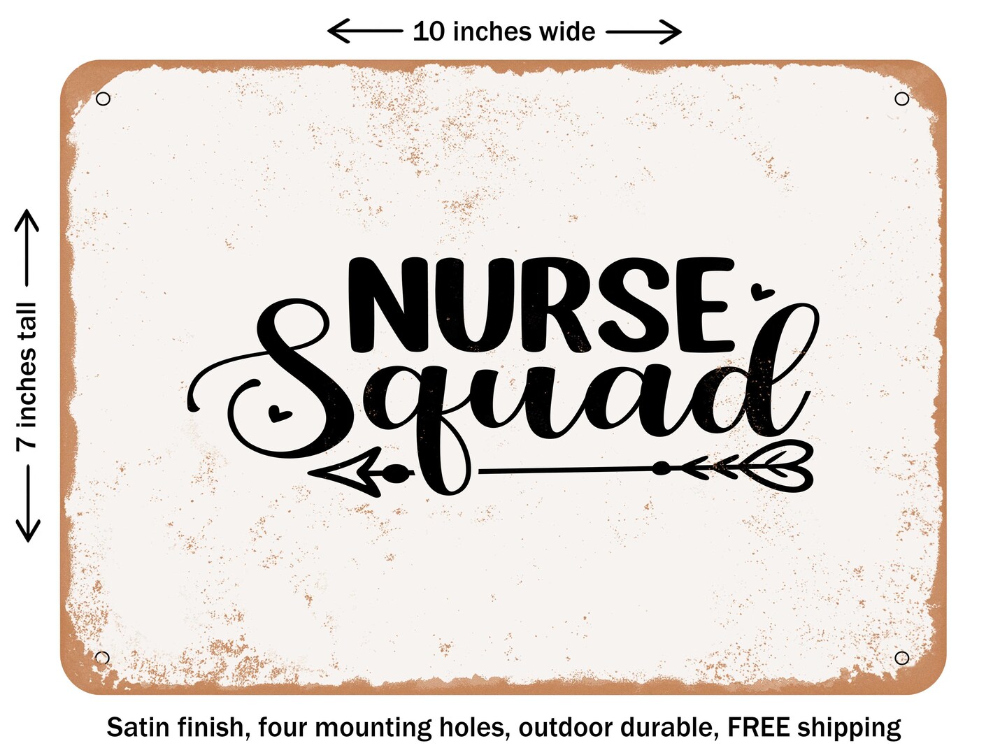 DECORATIVE METAL SIGN - Nurse squad - Vintage Rusty Look, Size: 7 x 10 ...