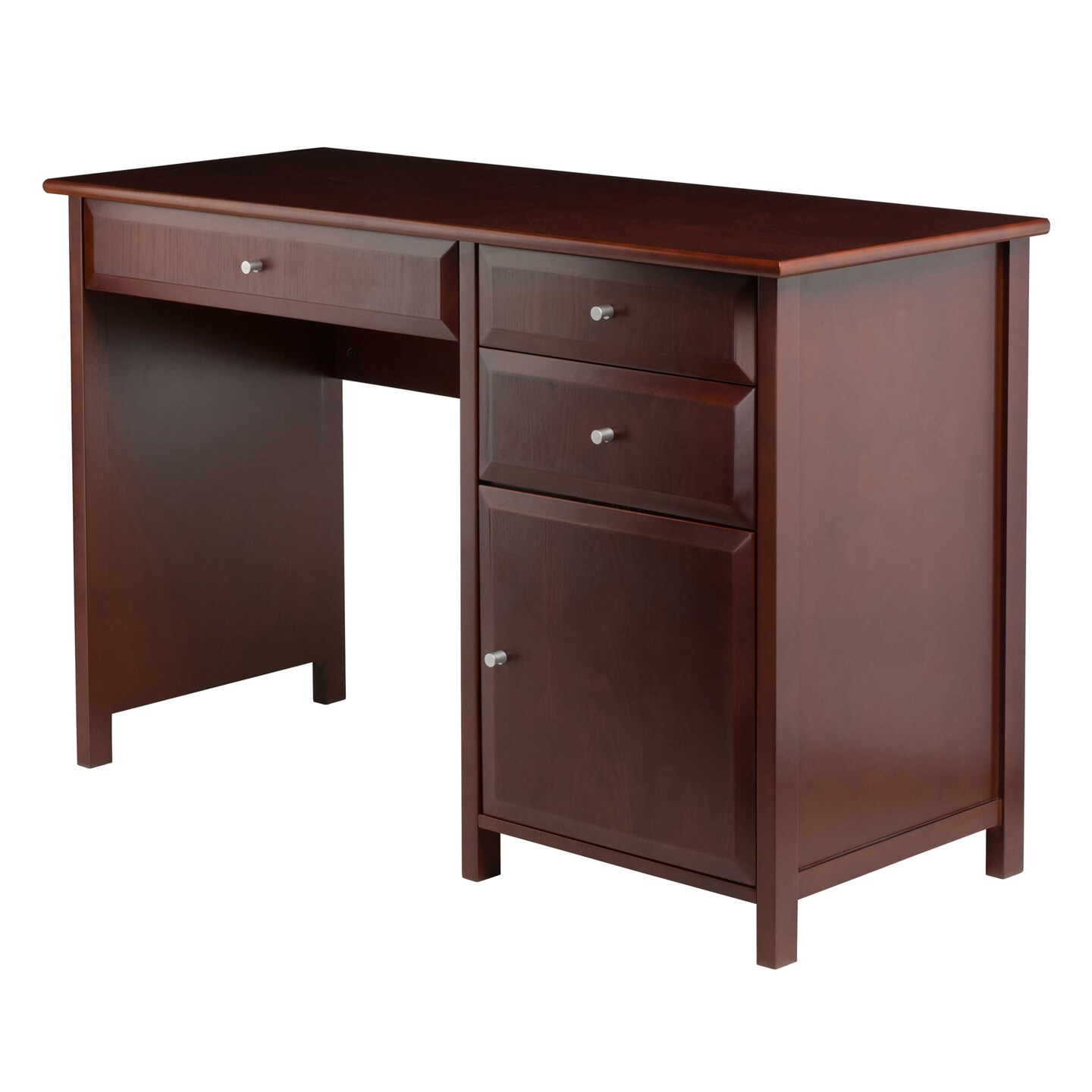 Contemporary Home Living 47” Walnut Brown Wooden Office Writing Desk