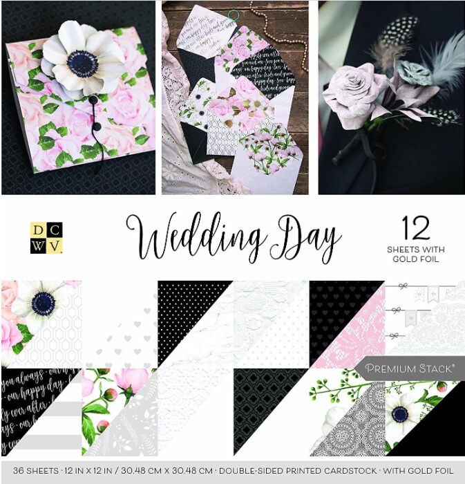 DCWV&#xAE;&#xFE0F; WEDDING DAY - GOLD FOIL DOUBLE SIDED 36Sh 12&#x22;X12&#x22; PS-005-00598