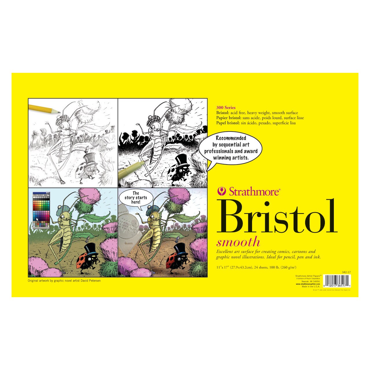Strathmore - Sequential Art Bristol Paper Pad - 300 Series - 11&#x22; x 17&#x22; - Smooth