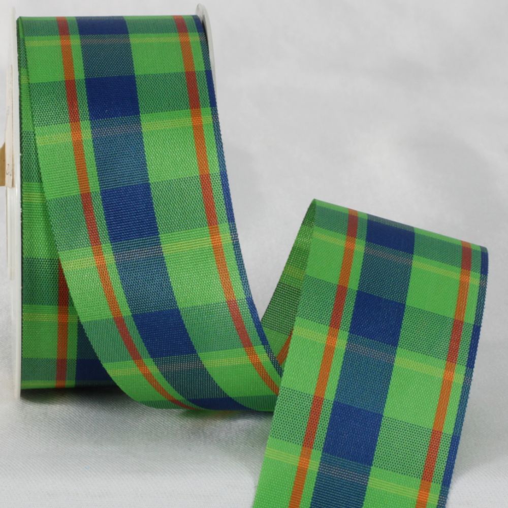The Ribbon People Green and Blue Plaid Patterned Scotchshock Ribbon 1.5 ...