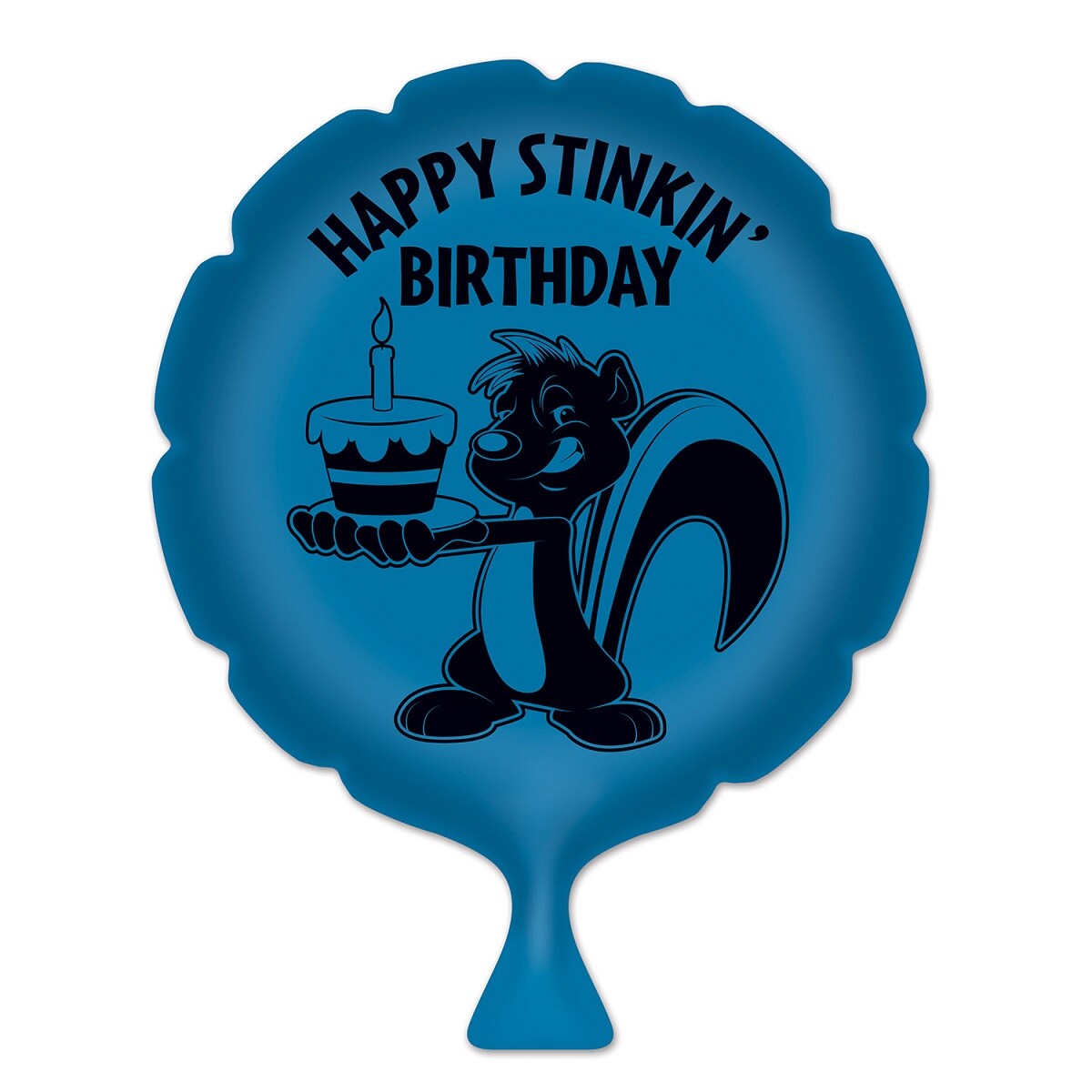 Beistle Set of 6 Blue and Black &#x22;Happy Stinkin&#x27; Birthday&#x22; Whoopee Cushion Birthday Party Favors - 8&#x22;