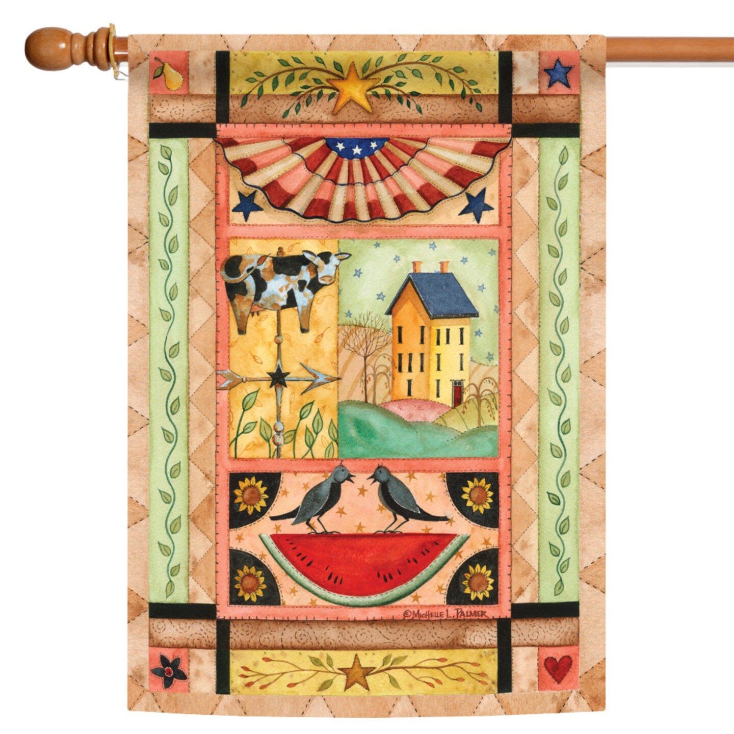 Toland Home Garden Country Home Americana Fade-Resistant Outdoor Flag - 40&#x22; x 28&#x22;