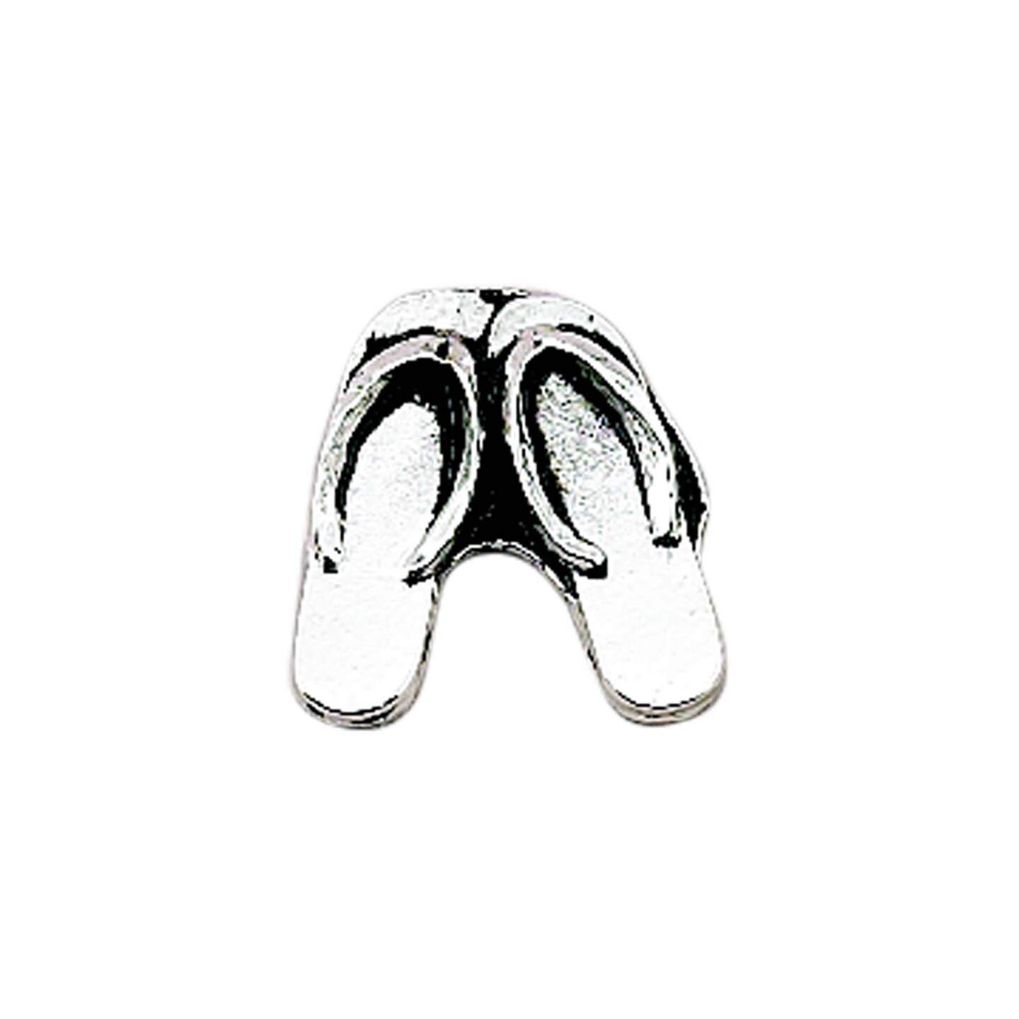 Contemporary Home Living 1&#x22; x 1&#x22; Silver-Plated Peel &#x26; Press Flip Flop Icon