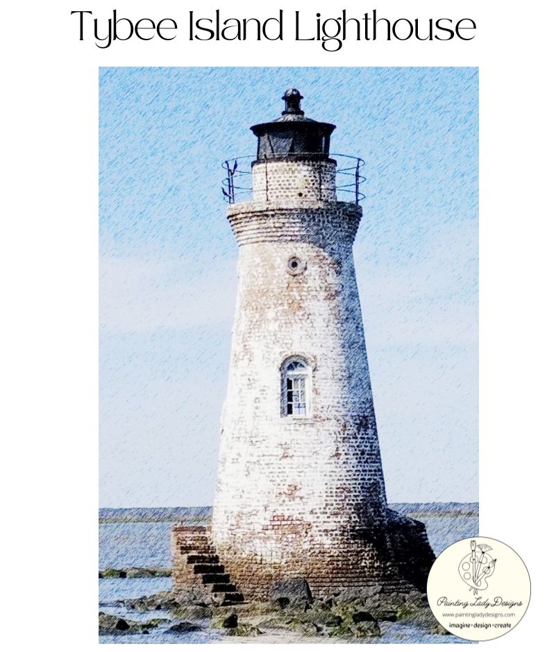 Tybee Island Lighthouse  Art paper for Decoupage and Mixed Media