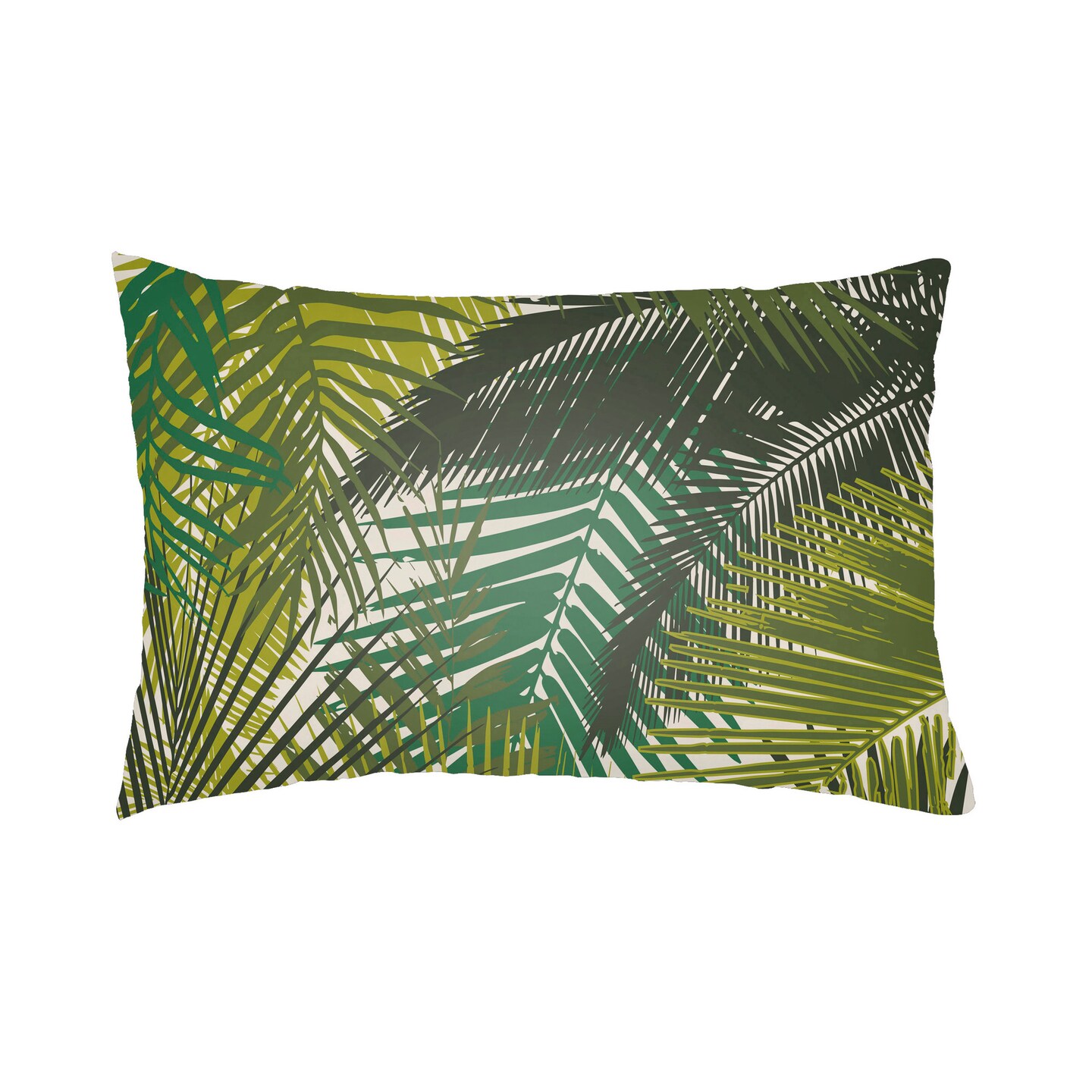 Tiwari Home 24&#x22; Olive Green and Cream White Floral Rectangular Throw Pillow Cover with Knife Edge