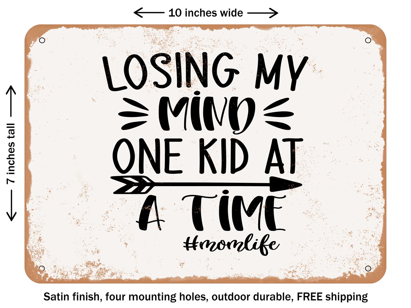 DECORATIVE METAL SIGN - Losing My Mind One - Vintage Rusty Look