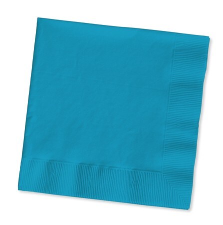 Party Central Club Pack of 500 Azure Blue Premium 3-Ply Disposable Beverage Napkins 5&#x22;