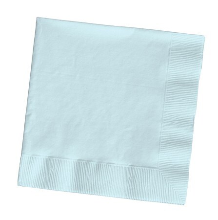 Party Central Club Pack of 500 Pastel Blue Solid 3-Ply Disposable Lunch Napkins 6.5&#x22;