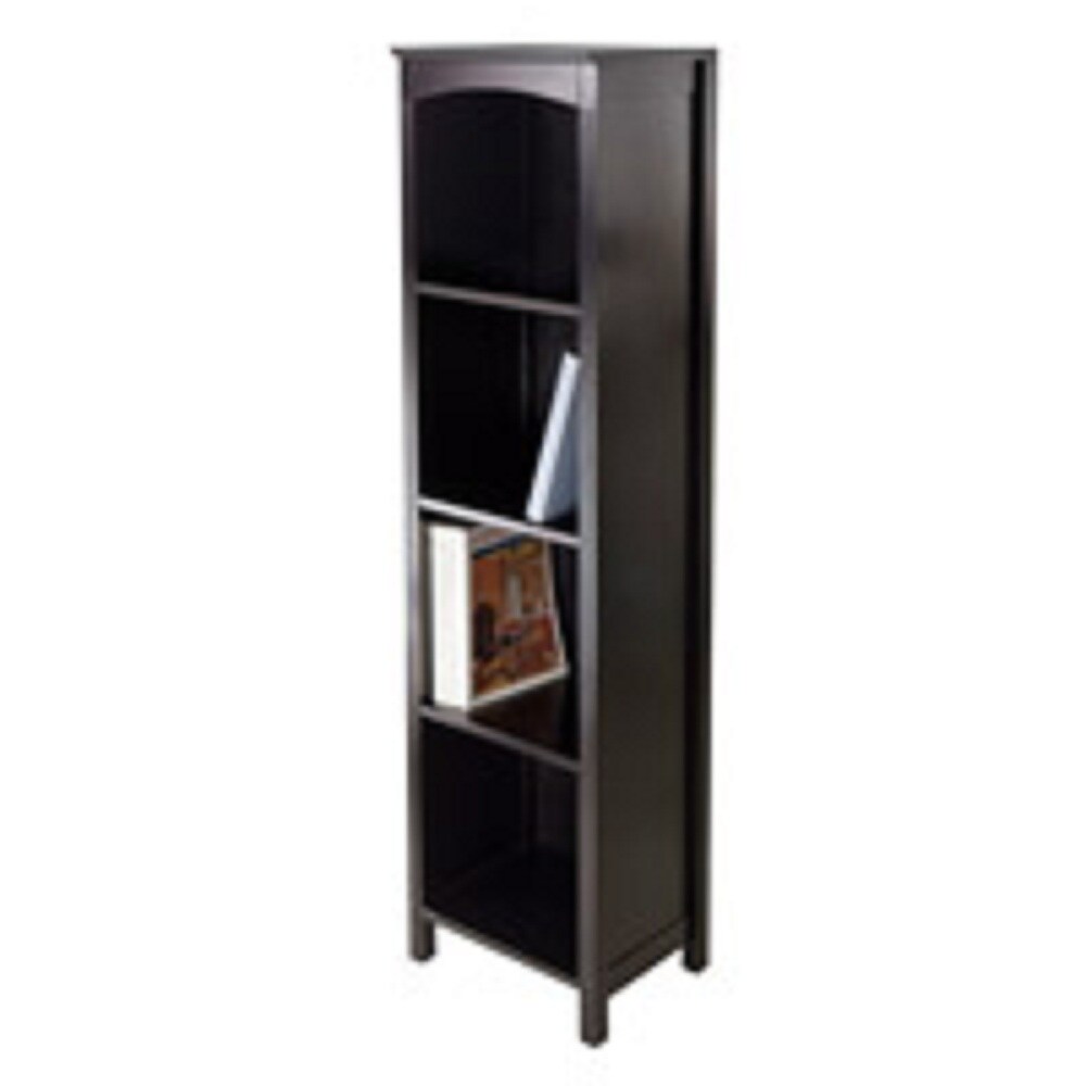 Contemporary Home Living 55.75” Black Standing Storage Shelf with Five Tier