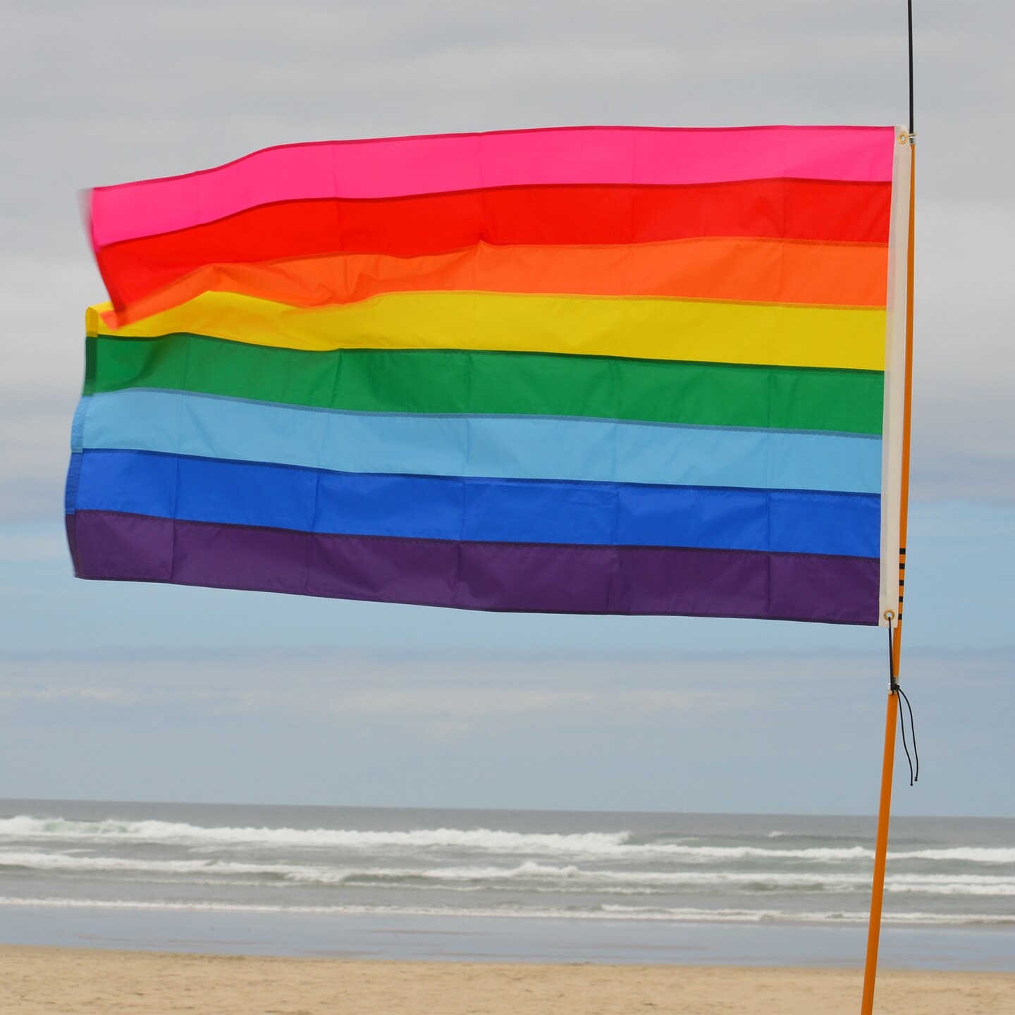 In the Breeze 3 Foot by 5 Foot Historic Pride Flag - Rainbow Grommet Flag with Sewn Stripes