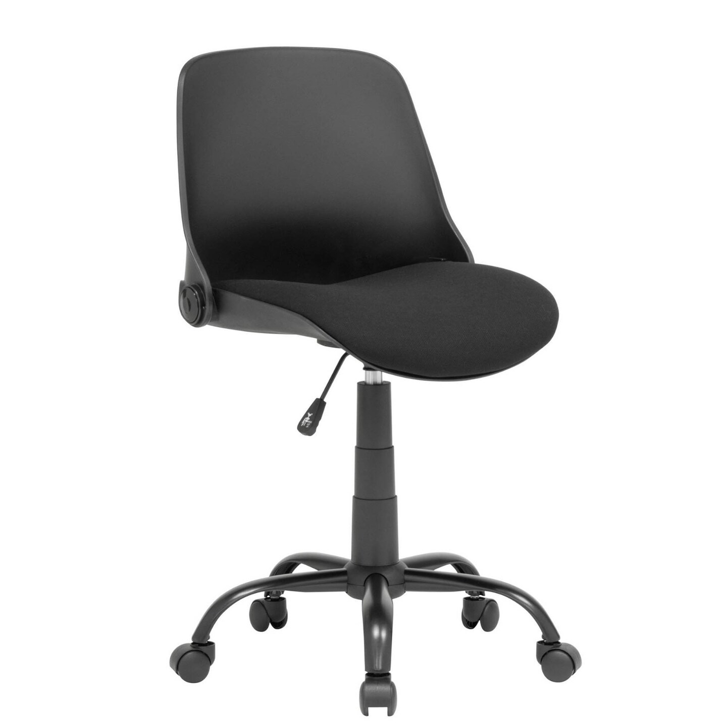 Folding Back Modern Swivel Office Task Chair - Black, Black
