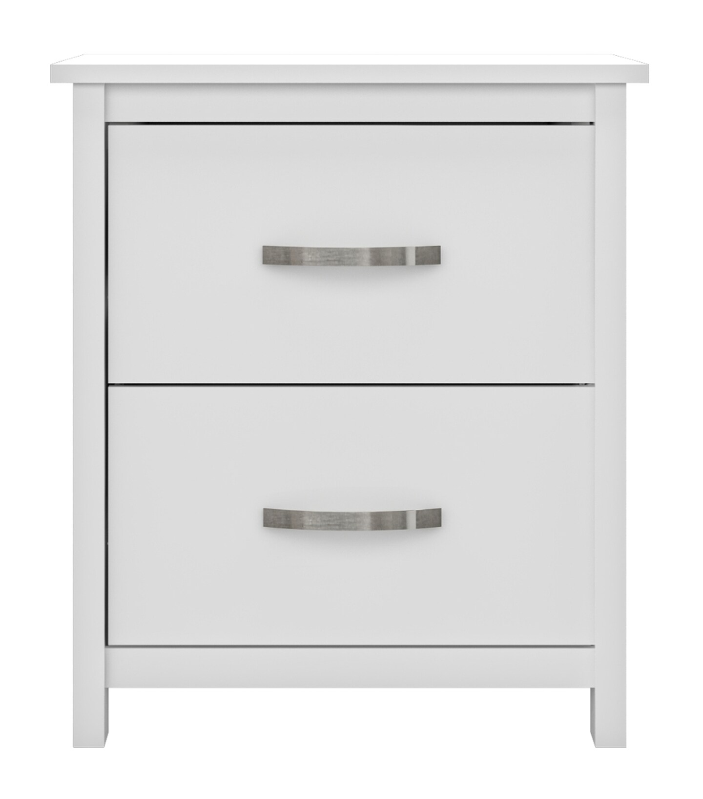 Layton 2-Drawer Matte White Nightstand (21.9" x 15.7" x 19.1")