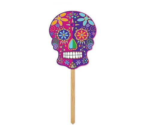 Beistle Pack of 6 Vibrantly Colored Day of The Dead Yard Sign Halloween Decoration 11.5&#x22;
