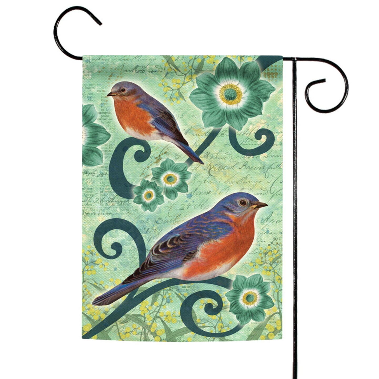 Toland Home Garden Orange and Blue Birds Outdoor Rectangular Mini ...