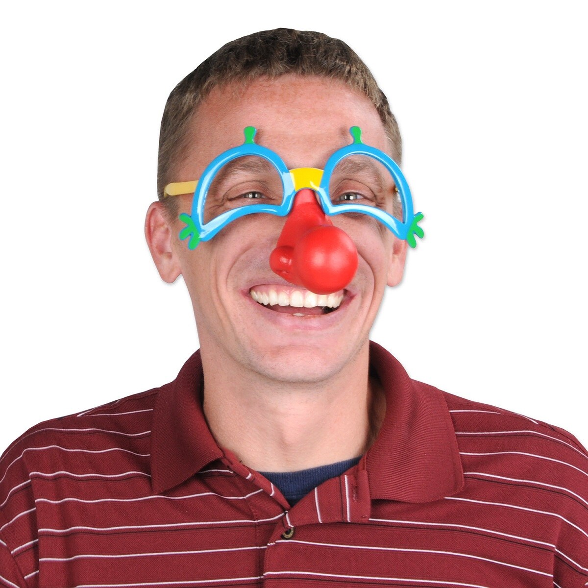 Party Central Pack of 6 Blue and Red Clown Nose Halloween Eyeglasses Costume Accessories - One Size