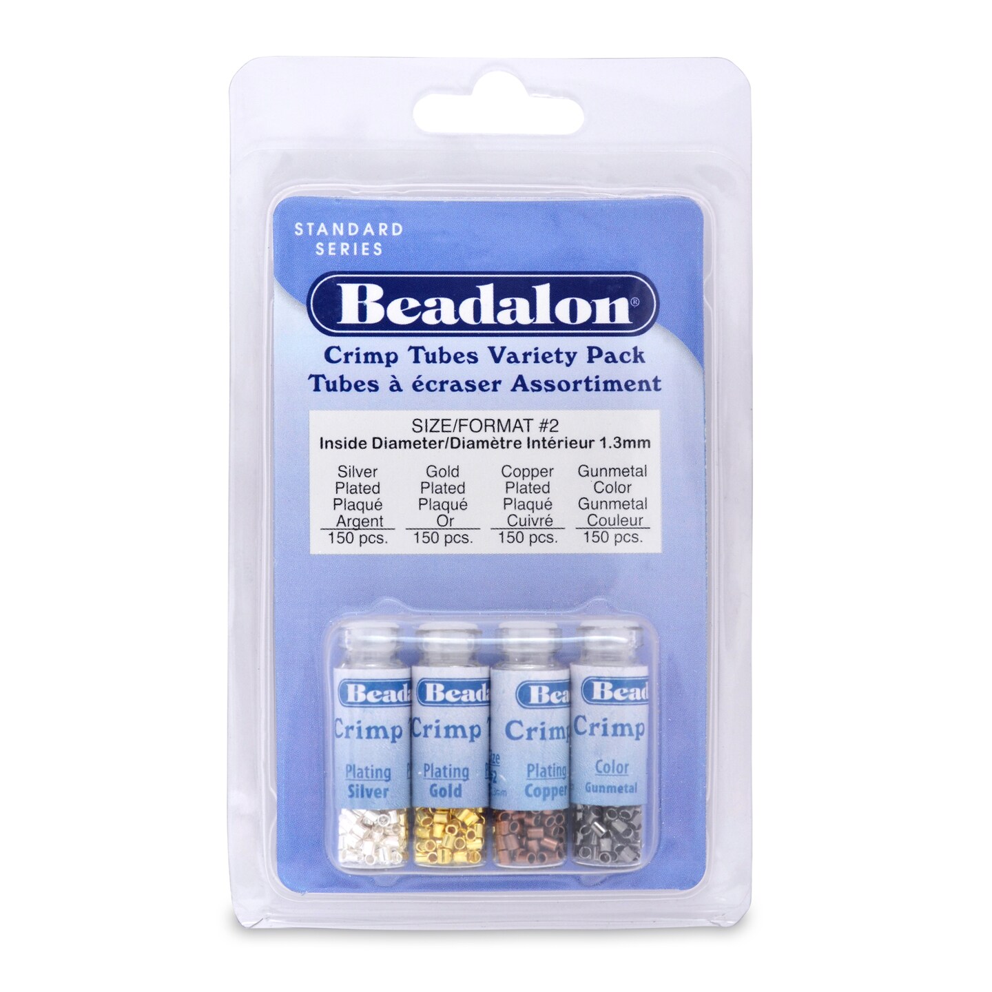 Beadalon Crimp Tubes, Variety Pack, Size 2