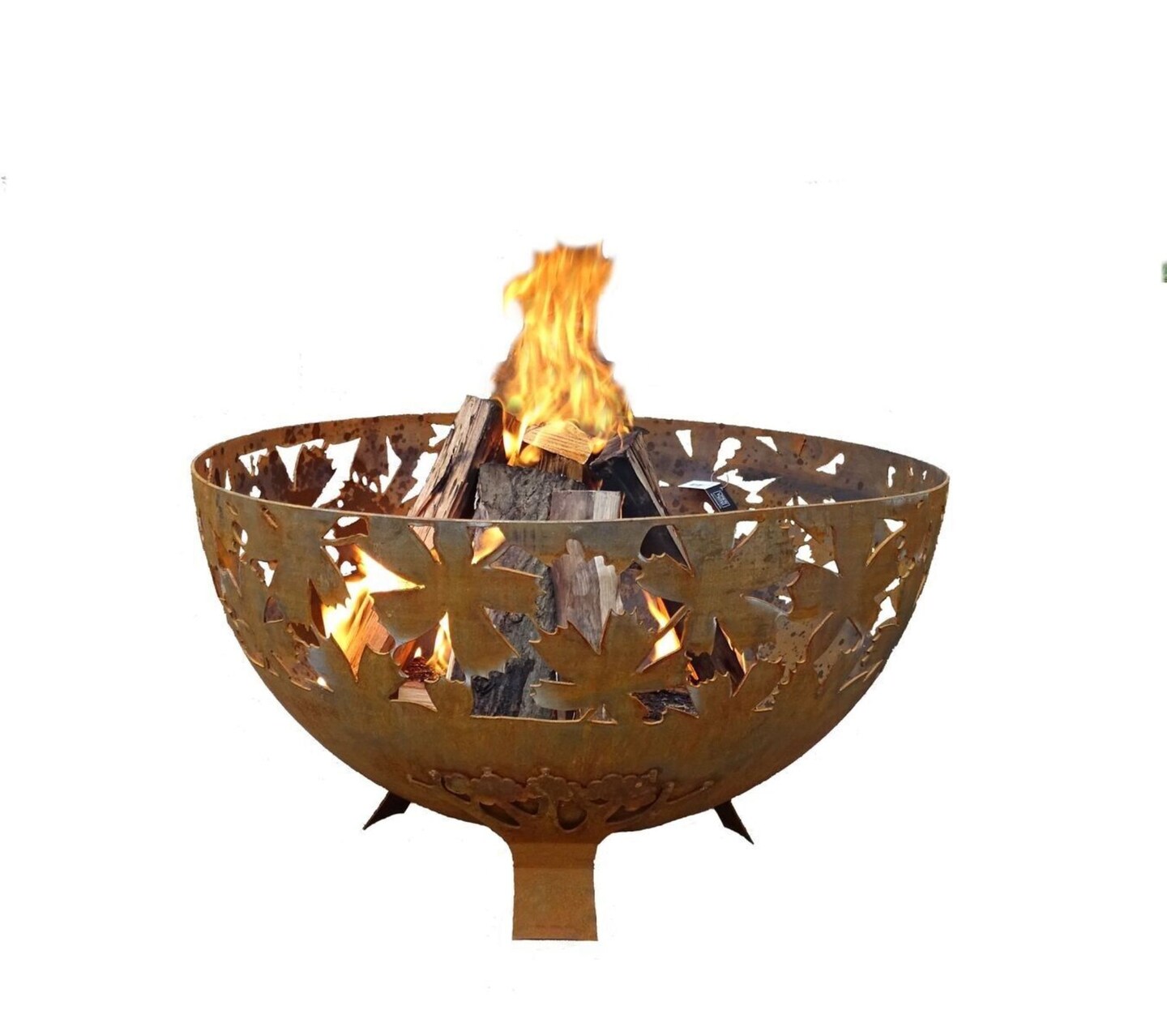 Esschert Design 24&#x22; Bronze Leaves Rustic Finish Outdoor Fire Bowl - Large