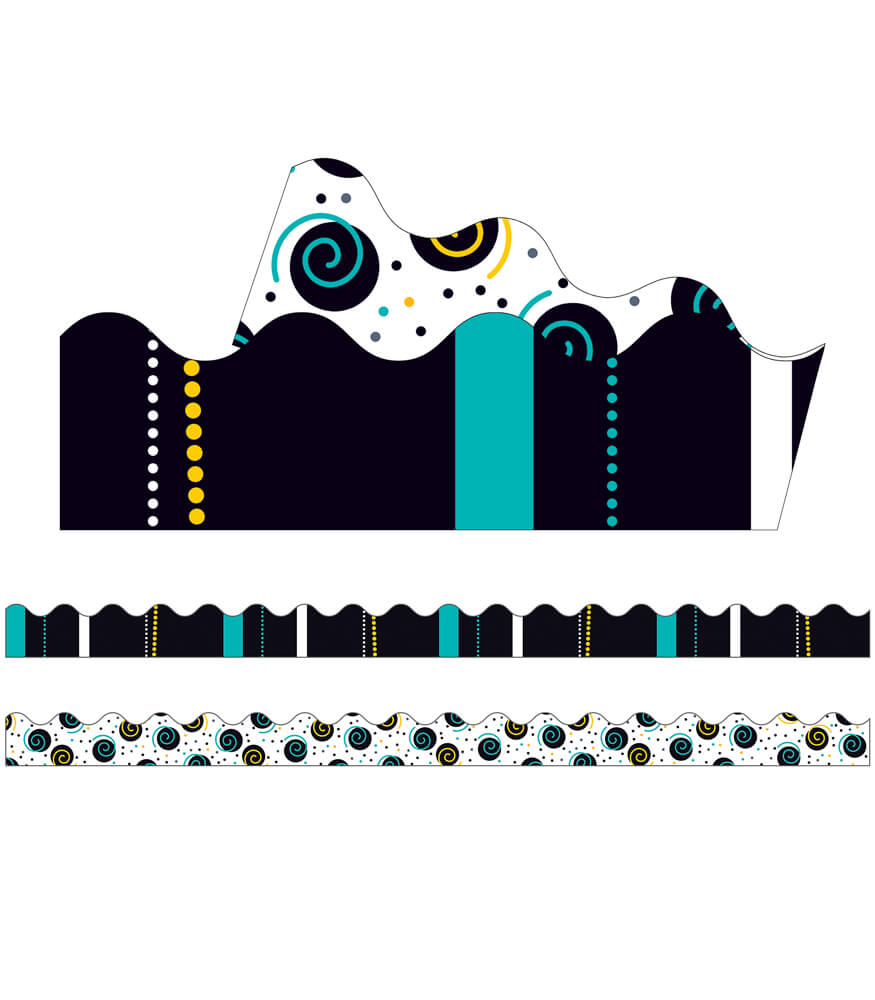 Carson Dellosa Black, White & Bold Scalloped Bulletin Board Borders