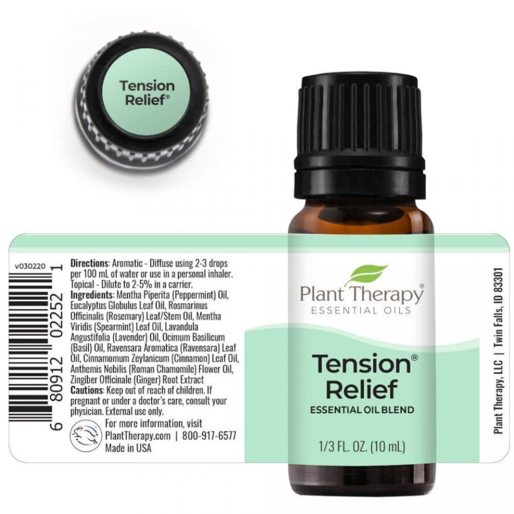 Plant Therapy - Tension Relief Essential Oil Blend - 100% Pure, Undiluted, Therapeutic Grade, 10 mL