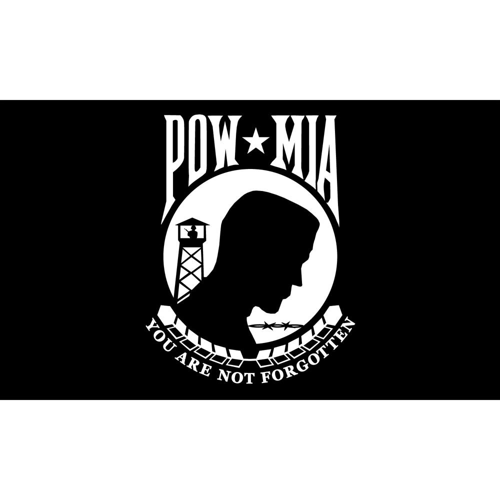 POW MIA Flag with Grommets 3ft x 5ft Black &#x26; White