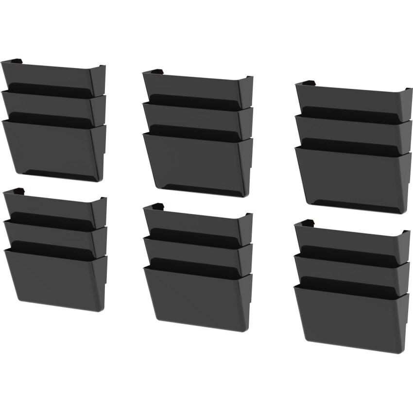 Storex Unbreakable Wall Files, 3-Pack, Letter, Black (Case of 6)
