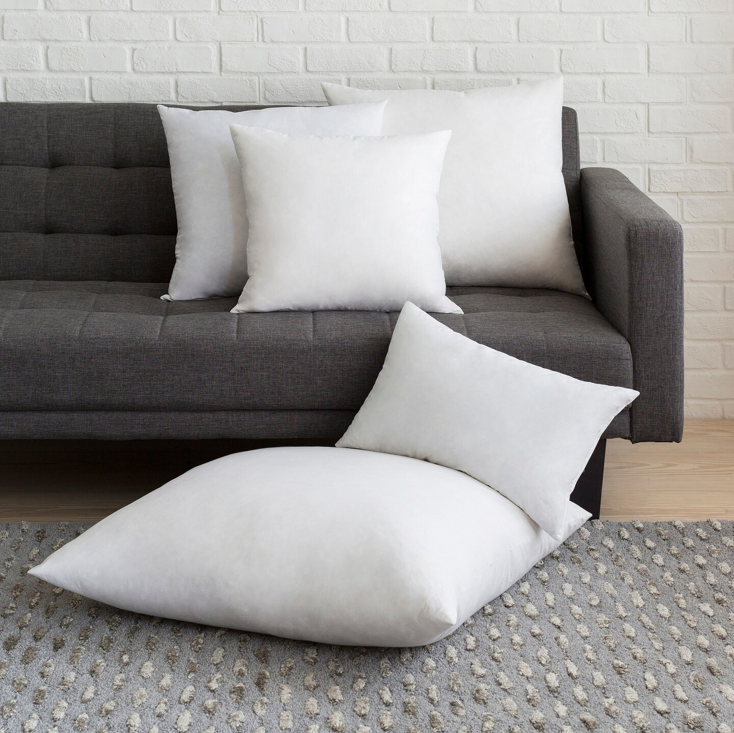 Tiwari Home White Square Solid Pillow Insert - Down Filler 27&#x22; x 27&#x22;