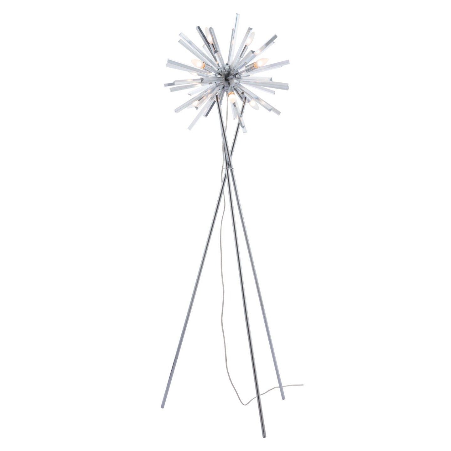 Modern Home 71" Silver Acrylic Chrome Finish Floor Lamp