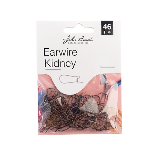 John Bead Must Have Findings 19x10mm Ear Wire Kidney, 46pcs