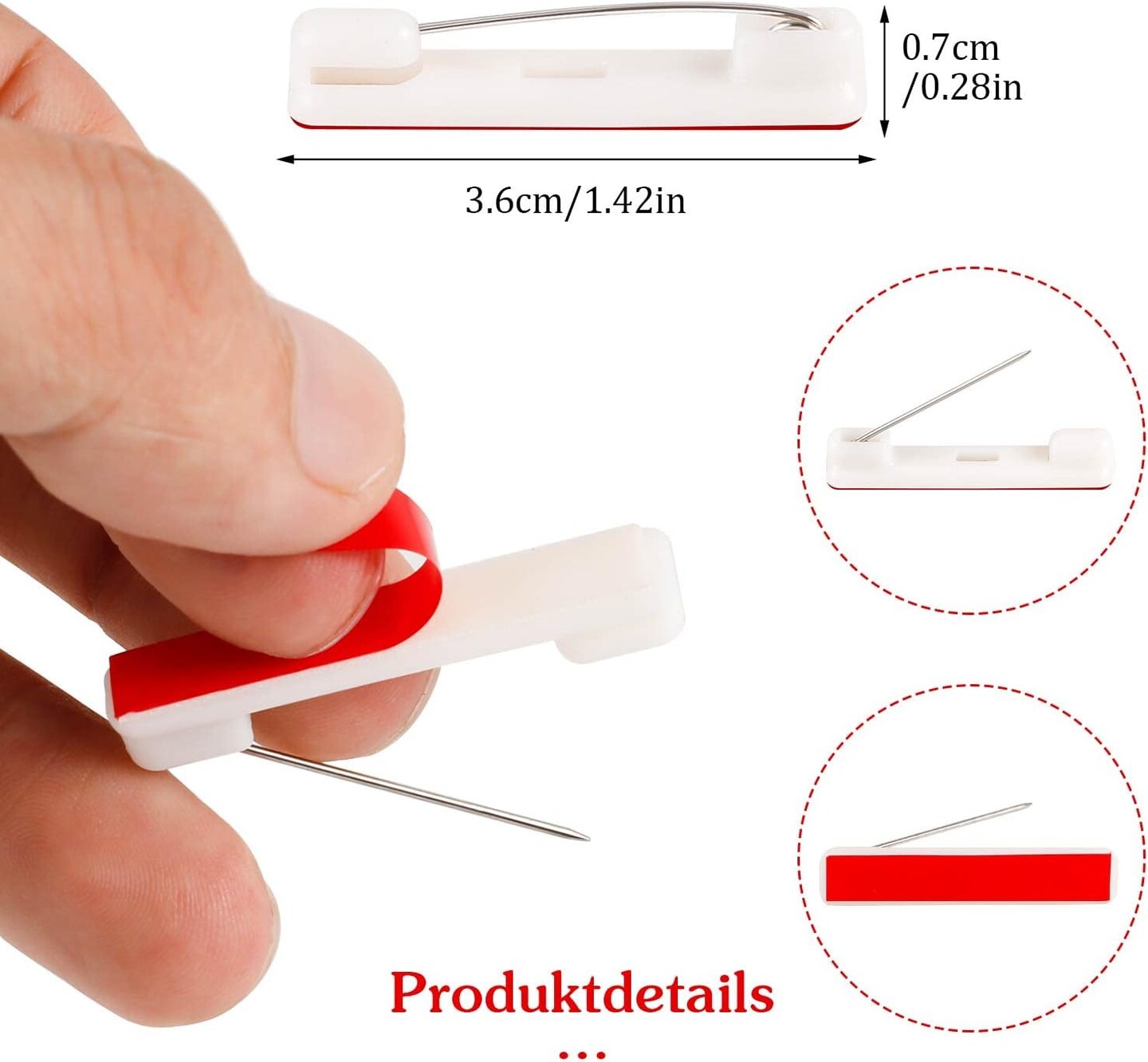 100 pcs Safety Bar Pins 1.46 inche Adhesive Name Tag Pins for ID Badges Large Safety Badge Pins Backs for Name Tag