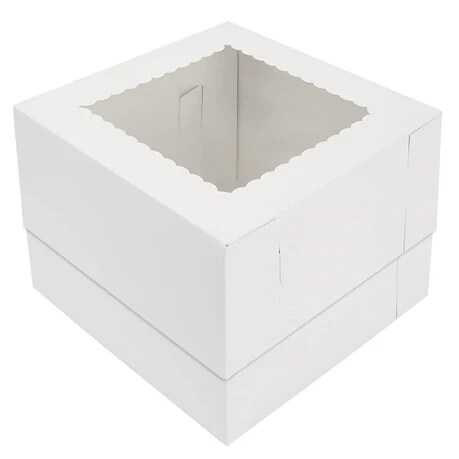 10 x 10 x 8&#x22; White Bakery Boxes with Window Pastry Boxes for Cakes, Cookies and Desserts