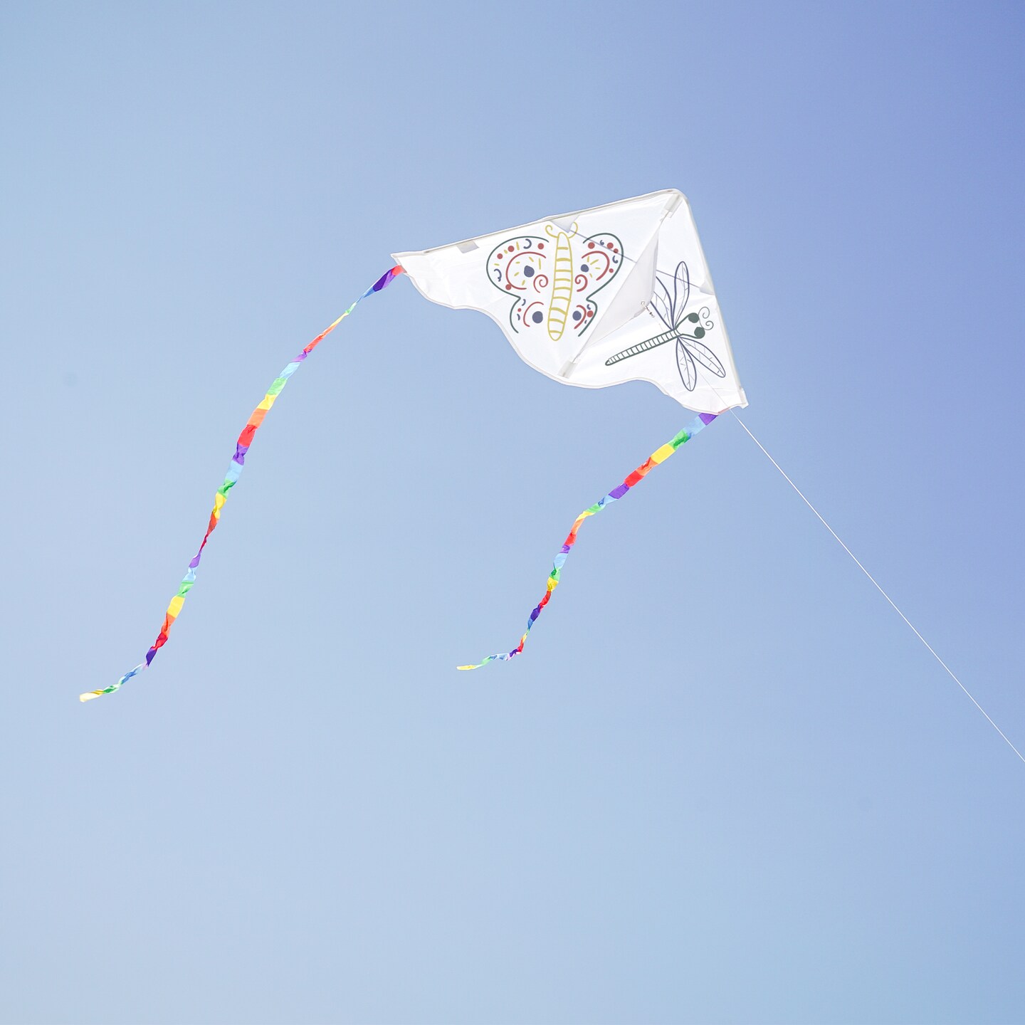 In the Breeze Coloring Delta 30 Inch Kite - 50 Piece Party Pack - Single Line Kite - Includes Crayons, Kite Line and Bag - Creative Fun for Kids and Adults,Butterfly Kite,3186-PACKS