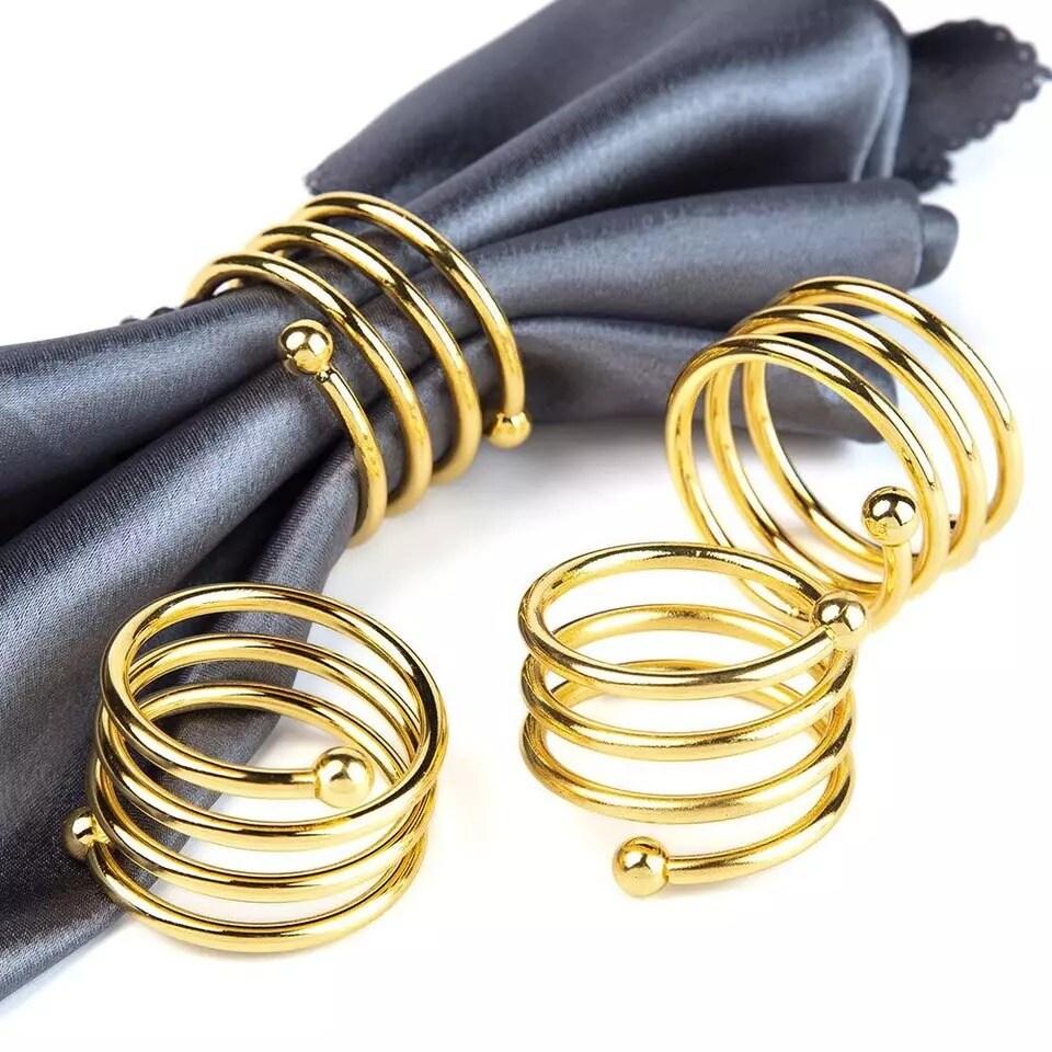 6-Pieces Gold Round Napkin Rings