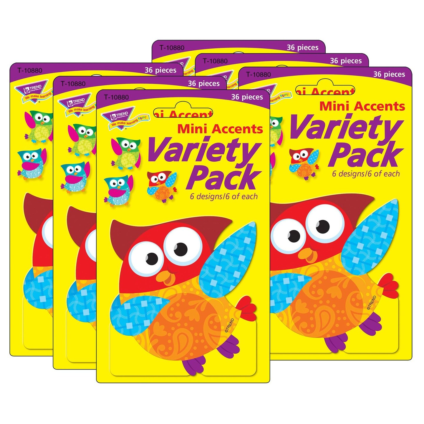 Owl-Stars!&#xAE; Mini Accents Variety Pack, 36 Per Pack, 6 Packs