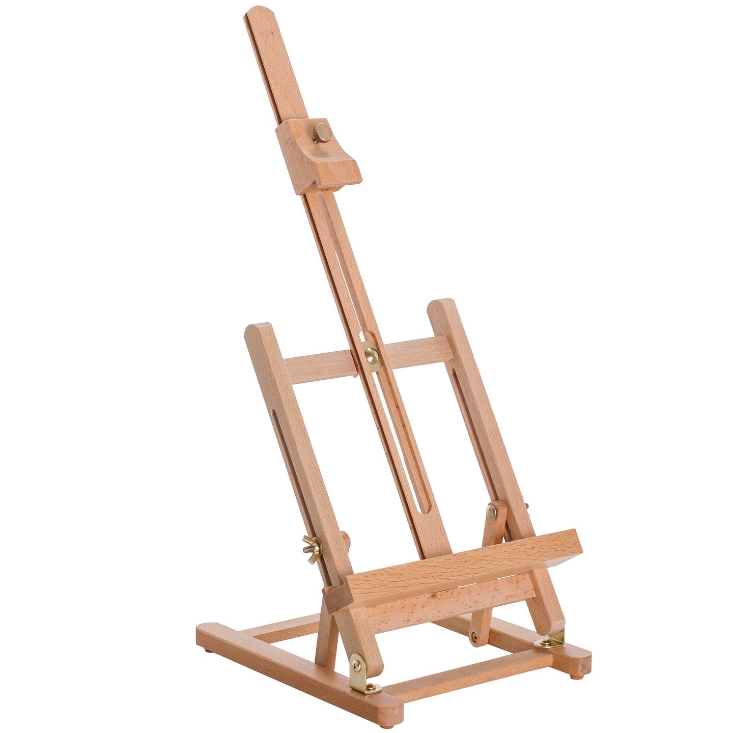 Small Tabletop Wooden H-Frame Studio Easel - Artists Adjustable Beechwood Painting &#x26; Display Easel, Holds Up To 16&#x22; Canvas - Sturdy Table Desktop
